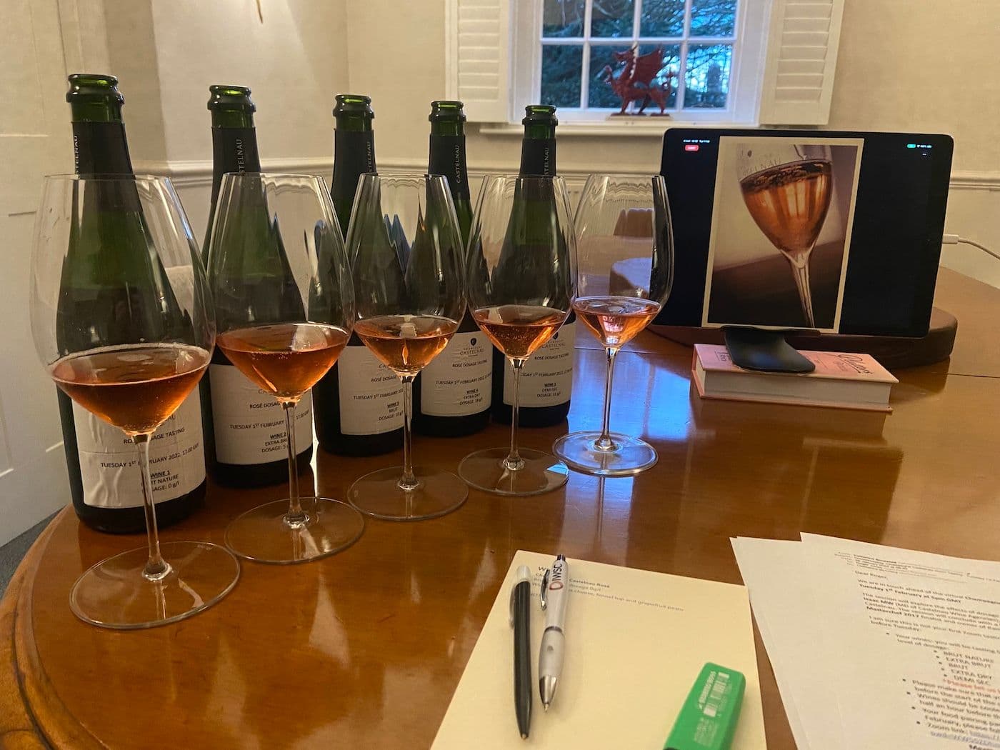Castelnau Rosé showing how different dosages work with food